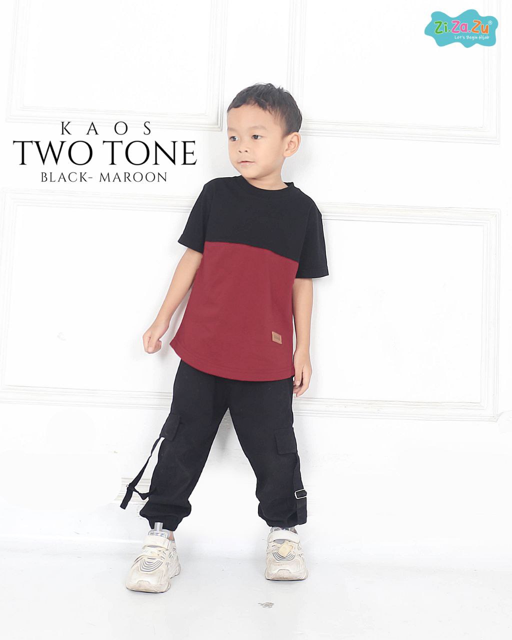 Kaos pendek anak Twotone Grade A